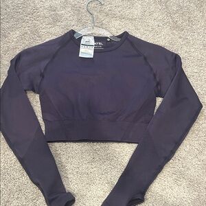 AYBL Women's Dark Purple Long Sleeve Crop Top